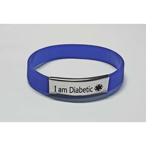 Náramek silikonový barevný "I am Diabetic" - barva modrá