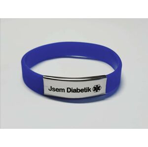 Náramek silikonový barevný "Jsem Diabetik" - barva modrá