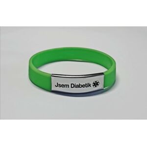Náramek silikonový barevný "Jsem Diabetik" - barva zelená lights