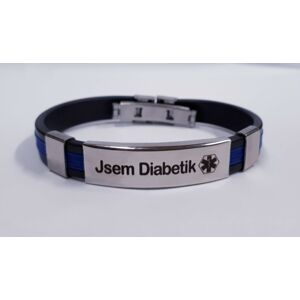 Náramek "Jsem Diabetik" - modrý proužek