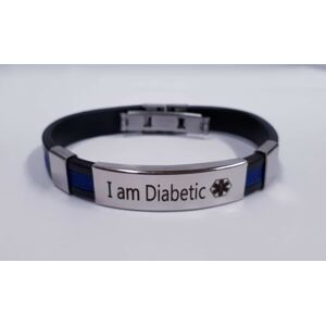 Náramek "I am Diabetic" - modrý proužek
