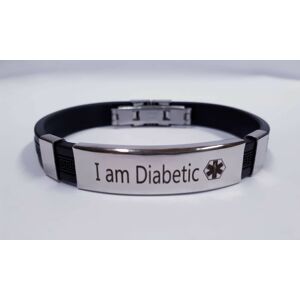 Náramek "I am Diabetic" - černý proužek