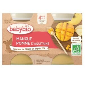 BABYBIO jablko-mango 4m+ 2x130g