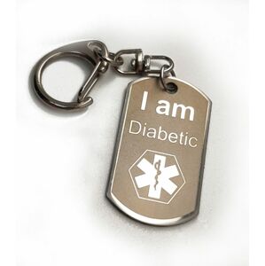 Přívěsek  "I am Diabetic" - na bundu, klíče