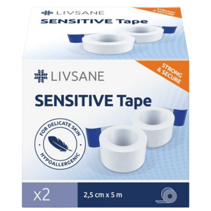 LIVSANE Fixační náplast Sensitive 2.5cmx5m 2ks