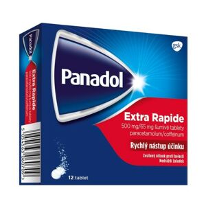 Panadol Extra Rapide 500mg/65mg, šumivé tablety na bolest a snížení horečky 12 tabl
