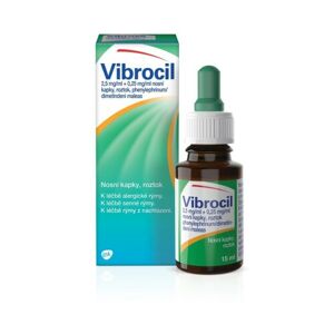 VIBROCIL 2,5MG/ML+0,25MG/ML nosní kapky při léčbě rýmy 15ml